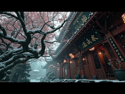 Relaxing Asian Winter Music | Guzheng & Bamboo Flute for Meditation & Sleep