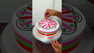 beautiful venila cake design rainbow 🌈 theme #shotsfeed #viralvideo #youtube #reels #trending #cake