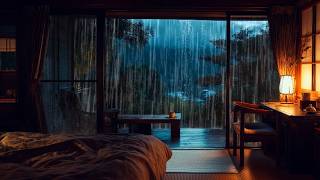 Calm Night Rain Sounds in Cozy Mountain Room 🌧️ Rain on Window for Study, Reading & Deep Sleep