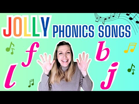 Jolly Phonics | Set 5 | Animated Songs with WORDS and ACTIONS | letters l, f, b, j