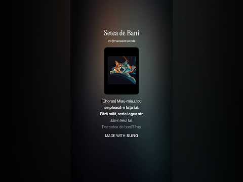 Setea de Bani #music #song #ai #pisici #meow #hiphop #rap #trumpet #trompeta #romana #viral #fyp