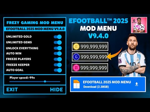 eFootball PES 2025 MOD APK v9.4.0 Gameplay Unlimited Coins and Gp, Unlocked | PES 2025 MOD MENU