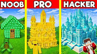 LUXURY GEM MANSION Build Battle In Minecraft - NOOB VS PRO CHALLENGE - Maizen Mizen Mazien Parody