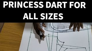 HOW TO DRAFT PRINCESS DART FOR ELDERLY, TEENAGERS, PLUS SIZE.
