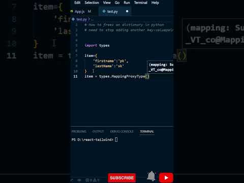 Python Tips: Freezing Dictionaries with MappingProxyType  #shorts