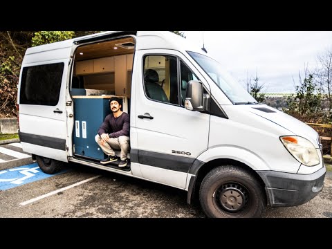 SPRINTER CAMPER VAN TOUR | Custom Built Cargo to Camper Van Conversion w/ Perfect Layout for 1 or 2