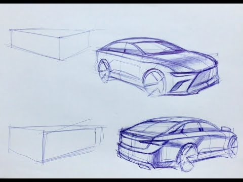 Car design sketch Proportion with box shape