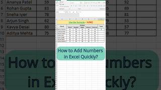 Add Numbers in Excel in 2 Seconds Beginner Friendly #excel #shorts