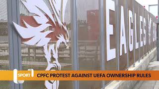 Crystal Palace fans protest following UEFA ruling on ownership that made them leave Europa League