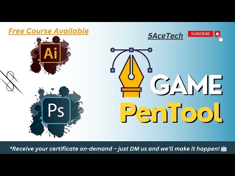 how to practice pen tool - Adobe Photoshop Illustrator -free graphic designing course - ‎@5AceTech 