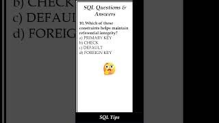 Which SQL Constraint Maintains Referential Integrity? | SQL Shorts #shorts #sqlshorts