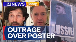 Outrage over alleged Bondi terrorist posters spotted in Melbourne | 9 News Australia
