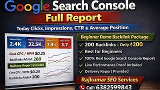Google Search Console Full Report Explained | Today Clicks, Impressions, CTR & Average Position
