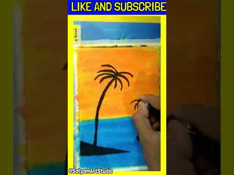 OiL पेस्टल DRaWiNG🌴 : TUTORIAL ✒||#shorts #drawing