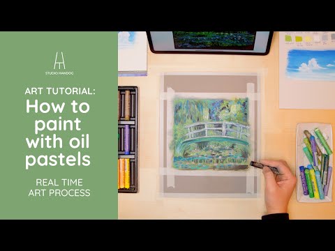 Art tutorial 🎨 | How to paint with oil pastels | Real time process video