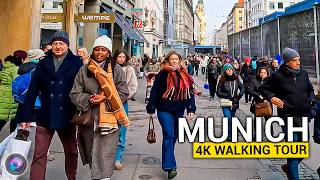 Munich 4K Walking Tour: Winter at Marienplatz & Glockenspiel (-4°C) ❄️