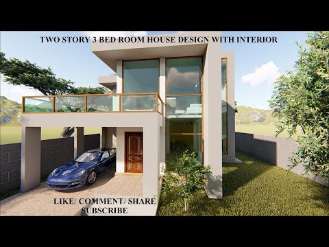 Double Storey 3 Bedroom 3D House Design 004