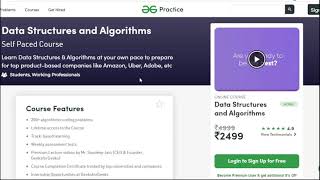 Data Structures and Algorithms complete course free link || GFG || geeksforgeeks DSA complete course