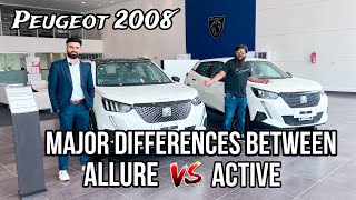 What are the major differences between Peugeot 2008 Active and Allure.