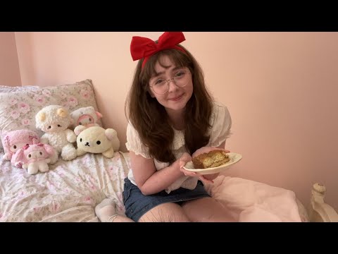 awkward girl eats cake ASMR