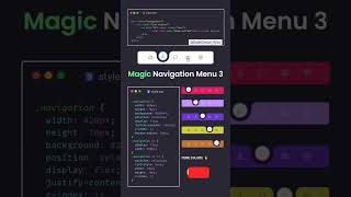 Magic Navigation Menu 3 Using HTML CSS Cool Navigation Bar#shorts #html#css #webdevelopment  #coding