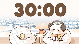 30 Minute Timer 🐱 Winter lofi timer for study