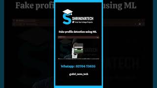 Title - Fake profile detection using ML #finalyearproject #mlproject #coding #machinelearning