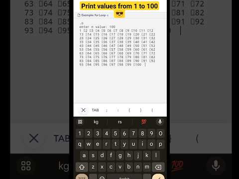 #13 using c print values from 1 to 100 #clanguage #numbers #interviewquestions #forloops #coding