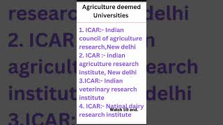 Agriculture deemed Universities in the, ICAR #icar #iari #agriculture