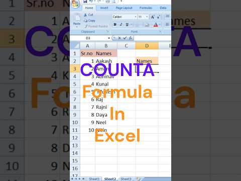 COUNTA Function In Excel   😊🙂🥲😇😃😀