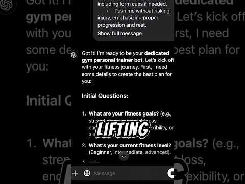 Use ChatGPT as a personal trainer? 🚀💪 #ai #entrepreneur #aiautomation #fitness
