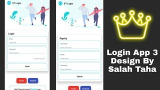 New Design Login App 3 By Salah Taha