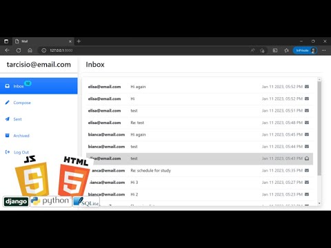 CS50 - Project 3 - E-Mail client with HTML and JavaScript.