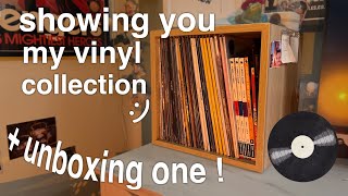 showing you my vinyl collection + unboxing a vinyl !! 🎶 🎧📦