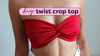 DIY Twist Crop Top Tutorial 🌹 FREE Sewing Pattern!