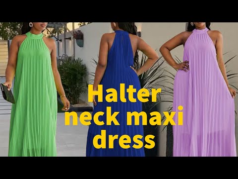 How to cut and sew a halter neck maxi dress/maxi dress/halter neck/Easy beginner’s friendly tutorial