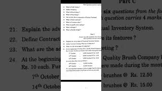 Fourth semester Bcom cost accounting previous year question paper Calicut University