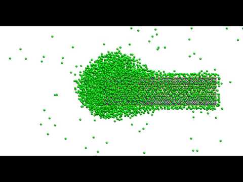MD simulation of CCl4 imbibition by (21,21)WS2 nanotube