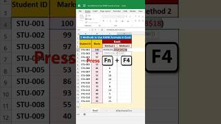 RANK formula was used by two methods in MS Excel #shorts #excelbeginner #exceltips