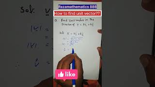 #shorts #youtubeshorts How to find unit vector? #12classmath #fsc #ics