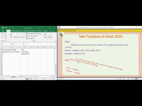Text Function in Excel