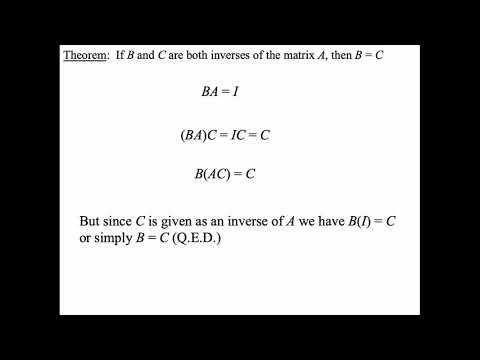 Inverse of a Matrix is Unique