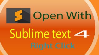 Open with Right click sublime text 4