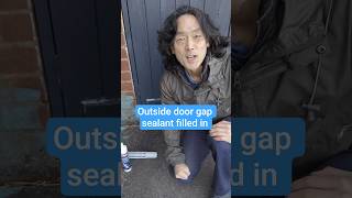 Outside door gap sealant filled in #diy #diyprojects #caulking