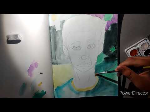 Realistic vs Expressionistic Portrait Assignment (please note that I've low experience @ watercolor)