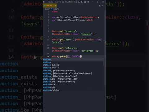 Group route in Laravel #shorts