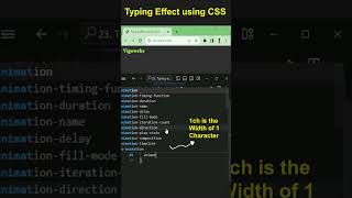 CSS Tips - Typing Effect using character unit #shorts #css3 #frontenddeveloper