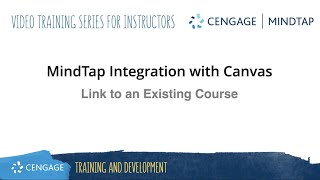 MindTap/Canvas: Linking to an Existing Course