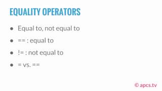 Lecture 25 - Relational and Equality Operators