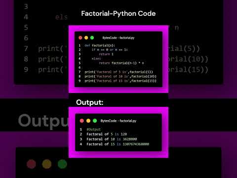 python program or code to find factorial | #python #code #factorials #programming